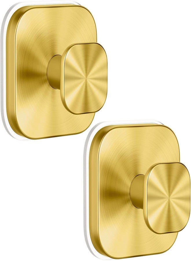 Guojanfon Ornament Hooks,Upgraded Suction Cup Hooks, Wreath Hangers for Front Door, Towel Racks, 2 in 1 Mantle Hanger, No Drill Garland Fireplace Stocking Hanger, for Christmas, Holiday, New Year(Gold, 2) - Image 1